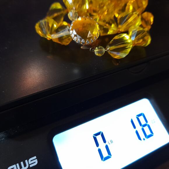 Vintage West Germany Yellow Acrylic Bead Necklace, 1950s, 23" - Picture 11 of 11